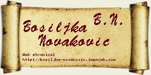 Bosiljka Novaković vizit kartica